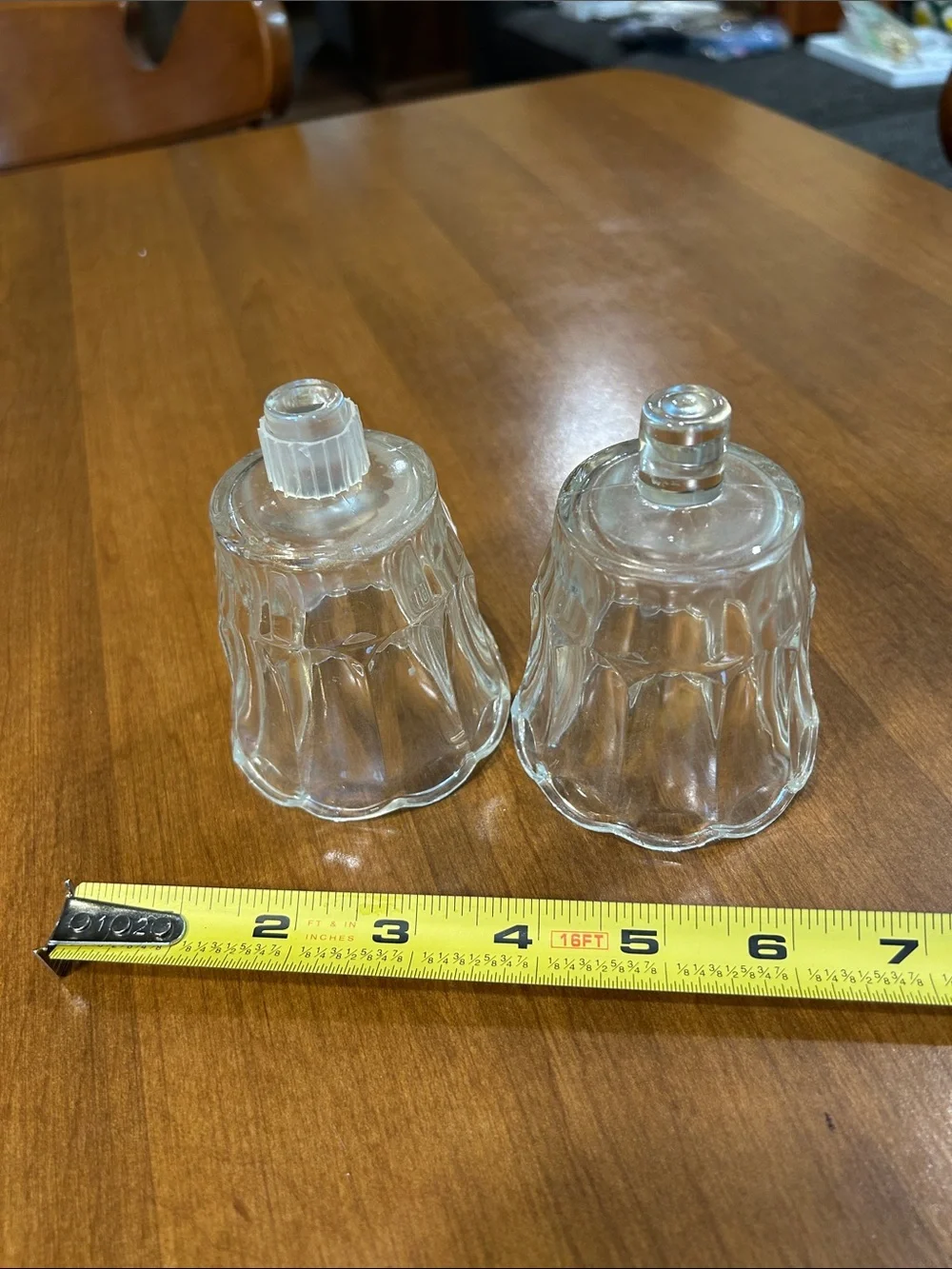 Pair of Clear Glass tulip-Shaped Votive Holders